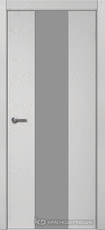 Дверь Краснодеревщик 704 (стекло серое) с фурнитурой, натуральный шпон Эмаль светло-серая