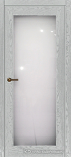 Дверь Краснодеревщик 749 (со стеклом) с фурнитурой, натуральный шпон Эмаль светло-серая