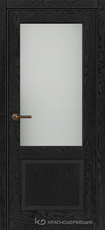 Дверь Краснодеревщик 742.1 (со стеклом) с фурнитурой, натуральный шпон Эмаль черная